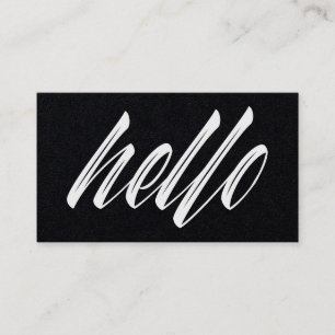 Hello BlackとWhite Minimalistスクリプモダント 名刺