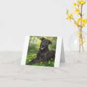 Hello Blackラブラドールリトリーバーグリーティングカード カード (黄色い花)