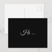 Hello Black Chalk Modern Script Design ポストカード (正面/裏面)