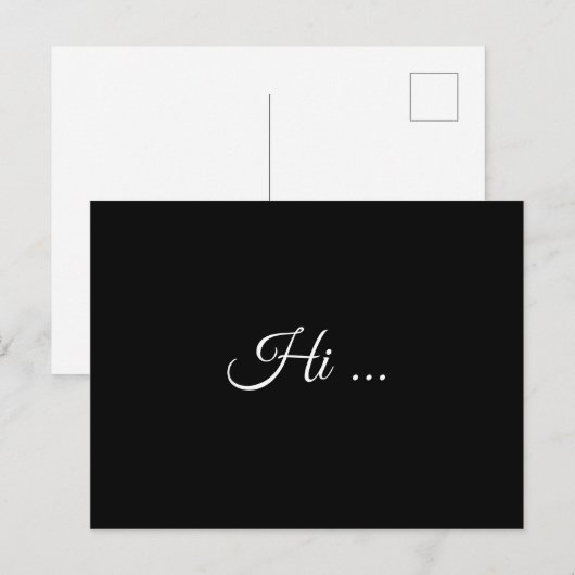 Hello Black Chalk Modern Script Design ポストカード (正面/裏面)