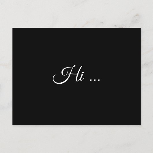 Hello Black Chalk Modern Script Design ポストカード (正面)
