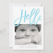 Hello Blue Waterカラー3 – 写真 | 誕生発表 案内状 (正面)