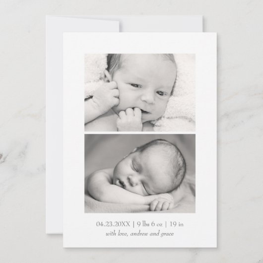 Hello Blue Waterカラー3 – 写真 | 誕生発表 案内状 (裏面)