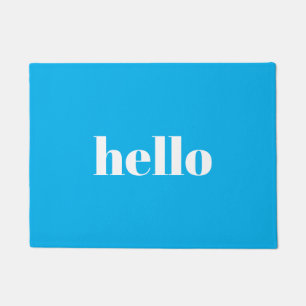 Hello Blue Welcome Mat ドアマット