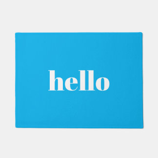 Hello Blue Welcome Mat ドアマット