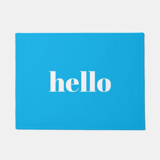 Hello Blue Welcome Mat ドアマット (正面)