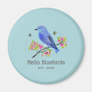 Hello Bluebirdマグネット – 青 マグネット