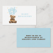 Hello Boy Balloon Teddy Bear Boyベビー エンクロージャーカード (正面/裏面)