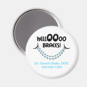 Hello Braces青い歯列矯正プロモーション マグネット (正面/裏面)