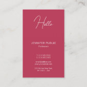 Hello Business Cards モダン Vertical 名刺 (裏面)