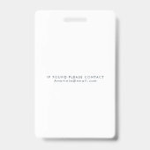 Hello Business Photo ID Identification Plastic バッジ (裏面)