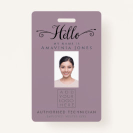 Hello Business Photo ID Identification Plastic バッジ