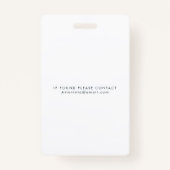 Hello Business Photo ID Identification Plastic バッジ (裏面)