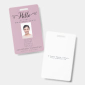 Hello Business Photo ID Identification Plastic バッジ (正面＆裏面)