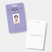 Hello Business Photo ID Identification Plastic バッジ (正面＆裏面)