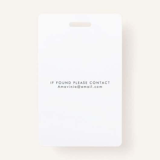 Hello Business Photo ID Identification Plastic バッジ (裏面)