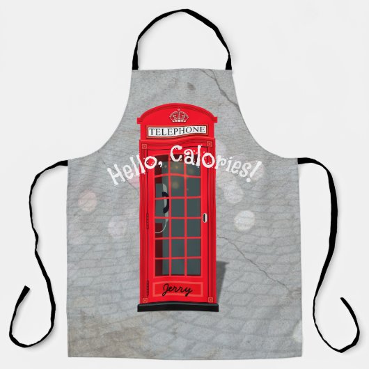 Hello, Calories! Red London Phone Booth エプロン (正面)
