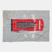 Hello, Calories! Red London Phone Booth with name キッチンタオル (横)