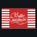 Hello Christmas Holidayステッカー 長方形シール<br><div class="desc">ストライプのステッ赤と白クはハロ読ークリスマスと完璧なマッチの素晴らしいクリスマスの一致のホリデーセットと合う文字と。</div>