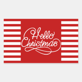 Hello Christmas Holidayステッカー 長方形シール
