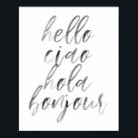 Hello Ciao Hola Bonjour水彩画 ポスター<br><div class="desc">Hello Ciao Hola Bonjour水彩画</div>