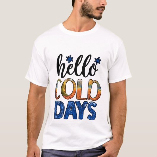 Hello Cold日 – 冬 Tシャツ (正面)