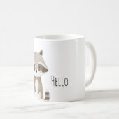 Hello Cute Raccoon Animal コーヒーマグカップ (正面右)