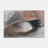 HELLO CUTE WELCOMING PEEK-A-Booブルーアイドシャム ドアマット (正面)