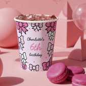 Hello Cutie Cartoon Pink Bow Birthday Party 紙コップ