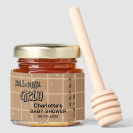 Hello Cutie Girly Cute Brown Gingham Baby Shower