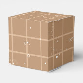 Hello Cutie Girly Cute Brown Gingham Baby Shower フェイバーボックス (裏面サイド)