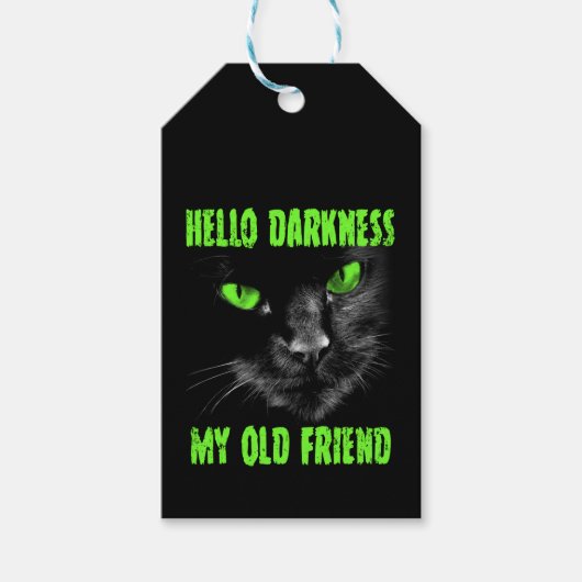 Hello Darkness旧友:緑の目 ギフトタグ (正面)
