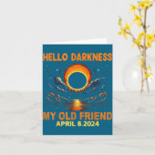 Hello Darkness Friend 日食デザイン カード (黄色い花)