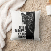 Hello Darkness My Old Friend 黒猫のスケッチ V2 クッション (ブランケット)