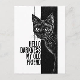 Hello Darkness My Old Friend 黒猫のスケッチ V2 ポストカード