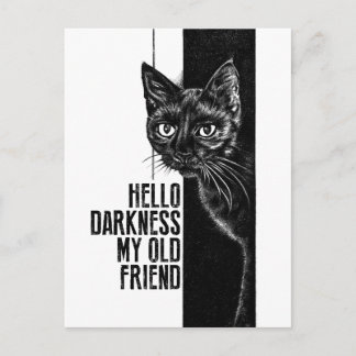 Hello Darkness My Old Friend 黒猫のスケッチ V2 ポストカード