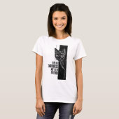 Hello Darkness My Old Friend 黒猫のスケッチ V2 Tシャツ (正面フル)