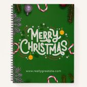 Hello December Merry Christmas Spiral Notebook ノートブック (正面)