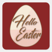 Hello Easter – Minimal Egg Design - Autocolante スクエアシール (正面)