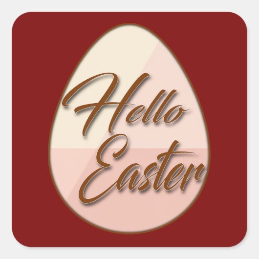 Hello Easter – Minimal Egg Design - Autocolante スクエアシール (正面)