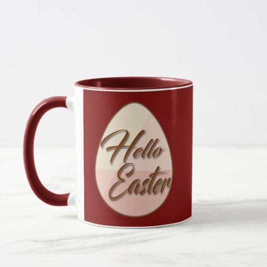 Hello Easter – Minimal Egg Design - caneca マグカップ (左)