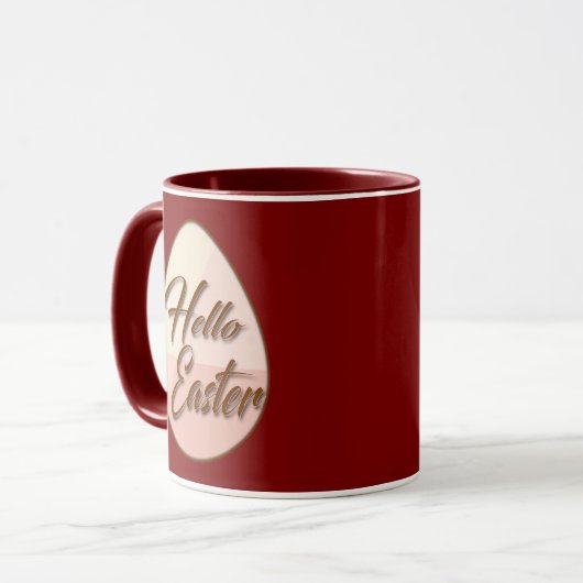Hello Easter – Minimal Egg Design - caneca マグカップ (正面左)