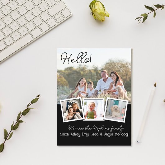 Hello Editable私たちは近所の写真に新しい ポストカード