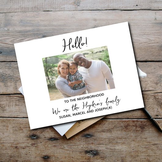 Hello,Editable We're New to the Neighborhood photo ポストカード