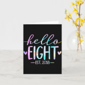 Hello Eight Est 2018 8th Birthday 8 Year Old Girl  カード (黄色い花)