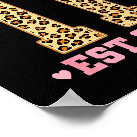 Hello Eleven Est 2014 11th Birthday Coquette Bow L ポスター (角)