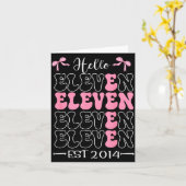 Hello Eleven Est 2014 11th Birthday Girl Coquette  カード (黄色い花)