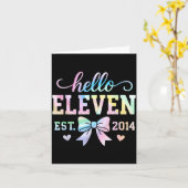 Hello Eleven Est 2014 Coquette Bow 11th Birthday G カード (黄色い花)