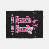 Hello Eleven Est 2014 Coquette Bow 11th Birthday G フリースブランケット (正面(横))