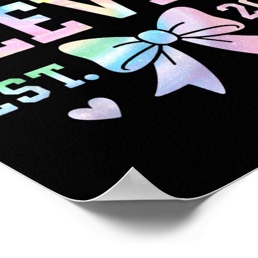 Hello Eleven Est 2014 Coquette Bow 11th Birthday G ポスター (角)